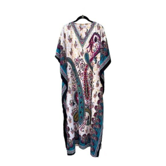 Looking Glam Ladies Tribal Full-Length Maxi Kaftan One Size - Picture 1 of 6